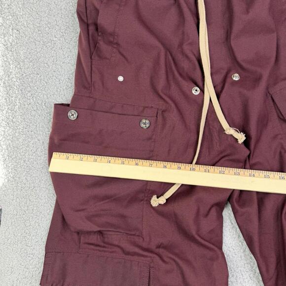 mnml Oversized Wide Leg Maroon Cargo Pants Mens Small 28x30 Gorpcore Streetwear - Picture 11 of 12
